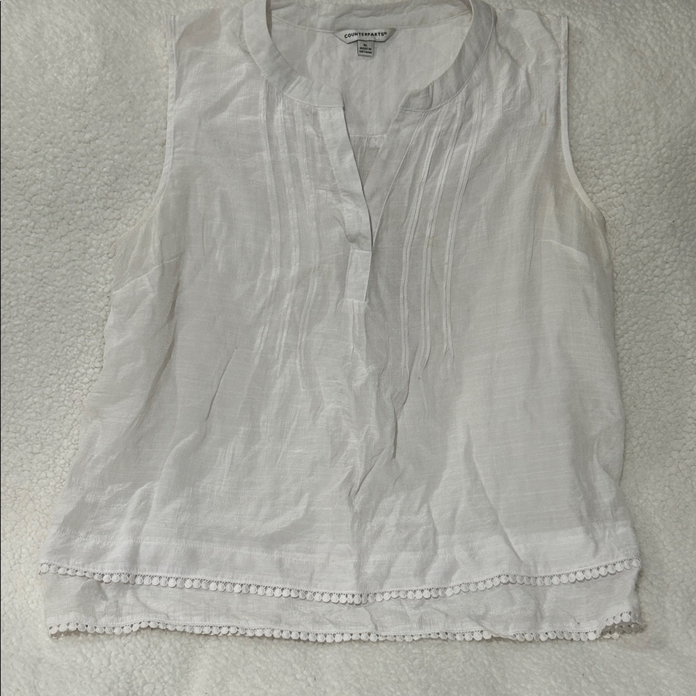 Counterparts White Sleeveless Blouse